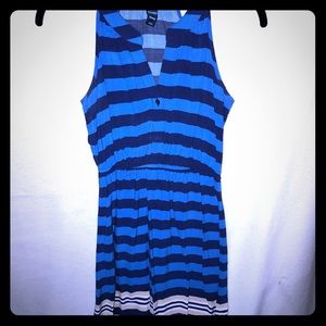 Old Navy Blue & Tan Sleeveless Dress